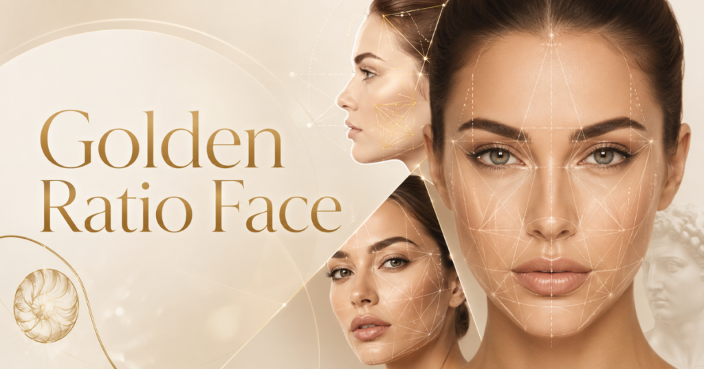 Golden Ratio Face guide explaining facial proportions and balance in facial aesthetics